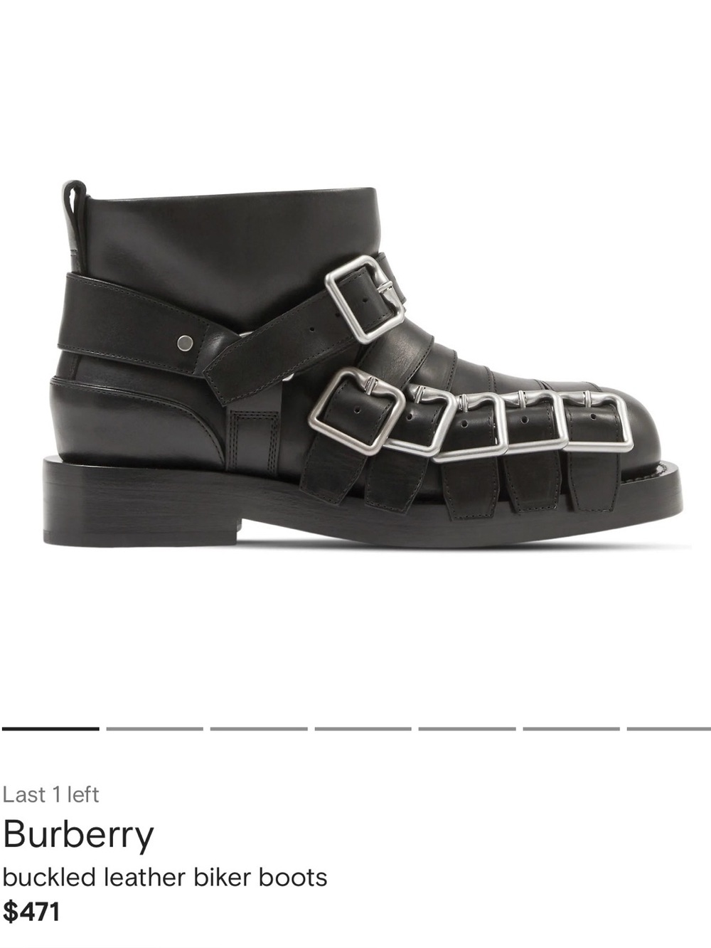 Burberry Black Leather Buckled Ankle Boots
